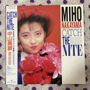 【人気盤】【LP】【帯付】即決 美盤 中古【中山美穂 / CATCH THE NITE】和モノ■K28A850 角松敏生 city pop boogie 和ブギー light mellow