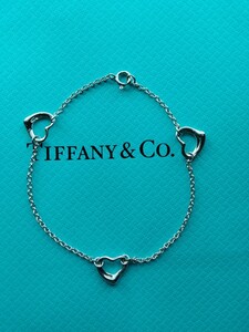 新品 正規品 ティファニー tiffany&co. ブレスレット シルバー ティファニー オープンハート 箱 巾着 紙袋 プレゼントハート 