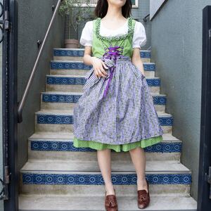 EU VINTAGE esmara LACE UP DIRNDL DESIGN TYROLEAN ONE PIECE/ヨーロッパ古着レースアップディアンドルデザインチロリアンワンピース