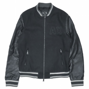 アルマーニエクスチェンジ A/X ARMANI EXCHANGE 袖切替 スタジャン スタジアムジャンパー ジャケット アウター 黒 ブラック サイズM