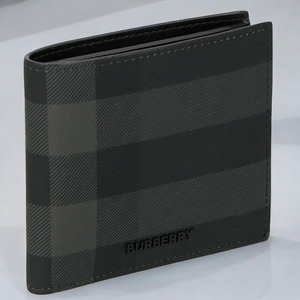 バ－バリ－ 二つ折り財布 メンズ ブランド BURBERRY チェック 8070201 ブラック