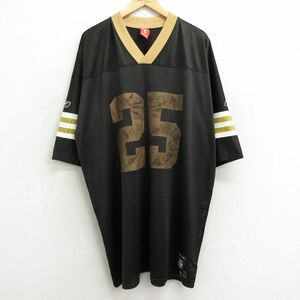 XL/古着 リーボック 半袖 ビンテージ フットボール Tシャツ メンズ 00s NFL ニューオーリンズセインツ レジーブッシュ 25 メッシュ地 大き