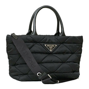 【送料無料】【本物】極美品★PRADA プラダ★1BG436★Re Nylonパデット トートバック★2WAYバック★ブラック★おしゃれ★可愛い★