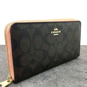 送料込み！ 未使用品 COACH ジップウォレット C4452 ブラウン 511