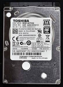 TOSHIBA MQ01ACF032 [320GB 2.5インチ 7mm SATA HDD 使用時間 7601H (Cristal DiscInfo 正常) (管:KH507