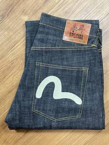 未使用品 EVISU エビス エヴィス 2001 朱耳 SPECIAL デニム ジーンズ カモメペイント 白 生デニム リジッド 32×35