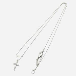 GUCCI グッチ AU750 ネックレス K18WG ハート クロス アクセサリー レディース