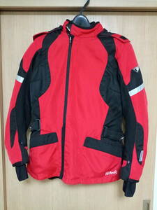 ライダースジャケット　Mサイズ　赤×黒　春秋ウインタージャケット　インナー取外し可能　レディース ウェア バイク ジャケット