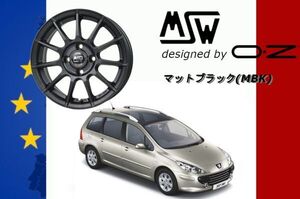 MSW85 -2 / エムエスダブリュー OZ 17インチ ホイール 7.0J +28 4/108 ハブ径65.1 マットガンメタル プジョー307 SW ワゴン -2007ｙ 1台分