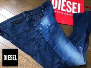 ●W31 イタリア製 DIESEL ディーゼル Riggo ストレッチ ジョグ デニムパンツ インディゴ 即決 即納 55DSL y2k ブラックゴールド●551