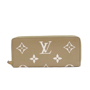 LOUIS VUITTON/ルイ・ヴィトン ポルトフォイユ・クレマンス M82478 長財布/モノグラム・アンプラント レザー カーキ/クレーム レディース