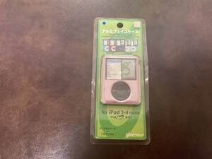 新品★アルミフェイスケース for iPod 3rd nano (4GB 8GB兼用) クリスタルケース＋アルミニウム　ピンク