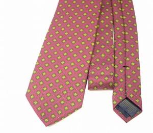 BROOKS BROTHERS (ブルックスブラザーズ) SILK JQ NECK TIE シルク ジャガード ネクタイ ダイヤ 小紋 総柄USAスクエア ゴールデンフリース