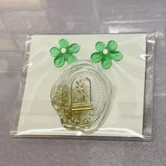 ハンドメイド　マグネットピアス　お花