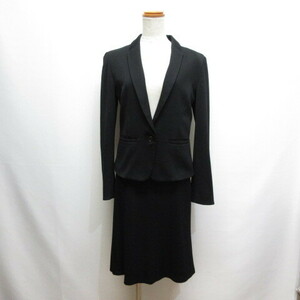 リフレクト Reflect ジャケット スカート スーツ セットアップ 9 黒 ブラック 裏地付き 日本製 レディース