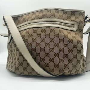 【希少品/美品】 グッチ GUCCI ショルダーバッグ GG柄 キャンバス メッセンジャー クロスボディ 大容量 レザー 本革 メンズ レディース 鞄