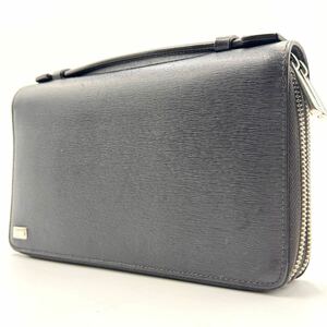 1円【希少/極美品】dunhill ダンヒル サイドカー 長財布 ダブルジップ ラウンドファスナー オーガナイザー メンズ ビジネス レザー 本革