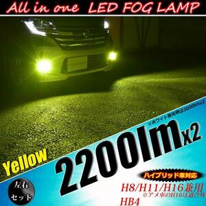 【HB4】【黄色】ランクル70バン ランクル70ピックアップ GRJ76K GRJ79K　LEDフォグランプ LEDFOG 4400LM 雨 雪 霧 フォグライト イエロー