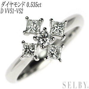 Pt900 ダイヤモンド リング D0.535ct D VVS1～VS2 出品2週目 SELBY