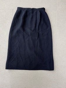 (J07407) ジュン アシダ/jun ashida シルク混　日本製　膝丈タイトスカート　ブラックカラー　サイズ7