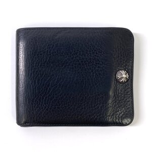 【正規品】クロムハーツ CHROME HEARTS 1SNAP CROSS BALL BUTTON WALLET 1スナップ クロスボールボタン ウォレット レザー ブラック OB5646