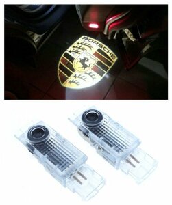 Porsche ポルシェ LED ロゴ プロジェクター ドア カーテシ ランプ カイエン 955/956/957 2002-2009y 純正交換タイプ Cayenne　ライト