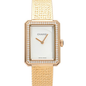 シャネル CHANEL ボーイフレンド ツイード H4881 オパールホワイト文字盤 中古 腕時計 レディース