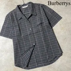 Burberrys バーバリー コットン チェック柄 半袖 オープンカラーシャツ