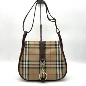 1円 美品 Burberrys BURBERRY バーバリー ノバチェック シャドーホース 2way ショルダーバッグ ブラウン ヴィンテージ