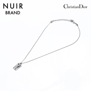 クリスチャンディオール Christian Dior ネックレス ロゴプレート ハート シルバー