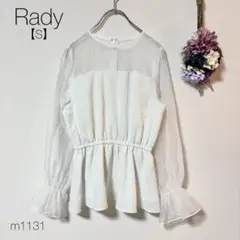 Rady 【S】レディー　シースルーペプラムトップス　透け感　白　華蓮