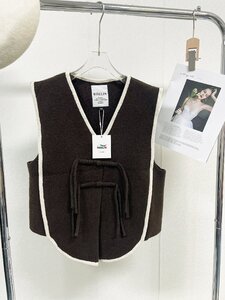 個性ヨーロッパ製※定価5万◆ブルガリア発※RISELIN ベスト 高級ミンク/カシミヤ混 ソフト 暖かい リラックス 秋冬 レディース L/48サイズ