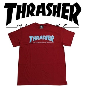 【 THRASHER 】OUTLINED TEE Tシャツ スラッシャー BURGUNDY