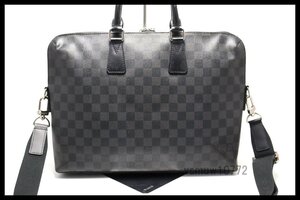 近年モデル希少美中古■LOUIS VUITTON ダミエグラフィット PDJ レザー 2way ビジネスバッグ ブリーフケース ルイヴィトン■1212nv15-7D