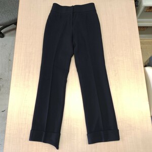 2403012 DOLCE & GAΒΒΑΝΑ ドルチェ&ガッバーナ MADE IN ITALY ロールアップ パンツ 黒 サイズ38 ウール混 ボトムス 訳あり F652 6403