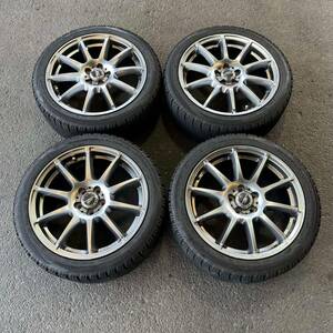 【5218】215/45R18 4本セット冬タイヤNANKANG ICE ACTIVA AW-1バリ山【2021年】アルミンホイール 17X7J PCD100/5H