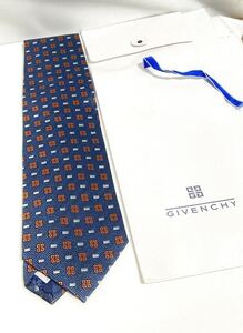 未使用 GIVENCHY ジバンシー ネクタイ ブルー系　 ブランドロゴ 柄　ブランドネクタイ　送料185円〜（追跡付）　ジバンシィ