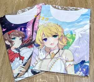 シノビマスター 閃乱カグラ NEW LINK 両備 両奈 フルグラフィックtシャツ カーテン魂 アニメ tシャツ XLsize 2枚セット