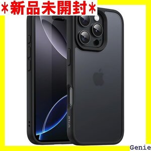 JETech iPhone 16 Pro 6.3インチ つや消しの半透明背面 スマホカバー 指紋防止 ブラック 23