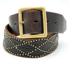 HTC PLAIN STUDS BELT brown 36inch