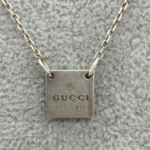 GUCCI グッチ ロゴプレート ネックレス Ag925 総重量6.2g 【DABD2027】