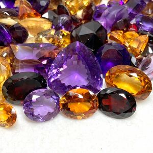 1円〜!!大量!!◯天然アメジスト・シトリン・ガーネットおまとめ2030ct◯n 約406g 裸石 宝石 amethyst garnet citrine 黄水晶w4 60