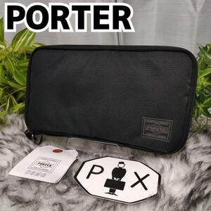 PORTER 長財布 ブラック オーガナイザー DILL ポーター 財布 ディル 黒 ナイロン 吉田カバン 男性 折り財布 メンズ トラベルウォレット