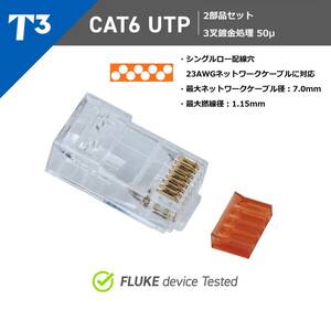 T3 スタンダード UTP Cat6 コネクター MPC6-UTP-100AP 100個入りパック