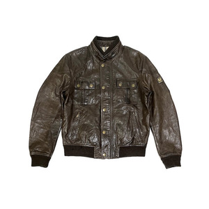 【送料無料】レア XL 90s-00s イタリア製 Belstaff レザージャケット モーターサイクルジャケット vintage 古着 イングランド