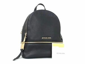 1円 ■極美品■ MICHAEL KORS マイケルコース レザー リュックサック バックパック レディース ブラック系 FD0355