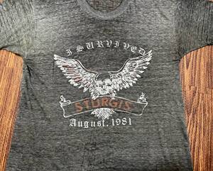 80s ビンテージ Sturgis Tシャツ ハーレー スカルウイング バイカー ヘルズエンジェルス 