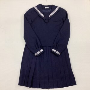 I834/Y(中古)東北方面 女子制服2点 /校名不明/170A/W67～73/丈61/24本/白3本/冬セーラー/冬スカート/ELLE ECOLE/冬/紺/学生服