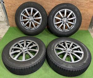 195/65R15 BRIDGESTONE BLIZZAK VRX2【3本/2019年 1本/2021年】(社外アルミ) 15X6J ET48 5H/114.3 4本セット！アイシス、ノア、ヴォクシー