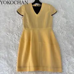 YOKOCHAN ヨーコチャン　ウールVネックワンピース　美シルエット　40